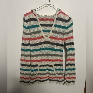 Roxy Multicolor Striped V-Neck Sweater